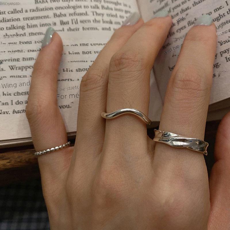 925 Silver-Plated Irregular Plain Ring for Women - Korean Simple & Trendy Design, Non-Fading Adjustable opening
925 Silver-Plated Irregular Plain Ring for Women - Korean Simple & Trendy Design, Non-Fading Adjustable opening