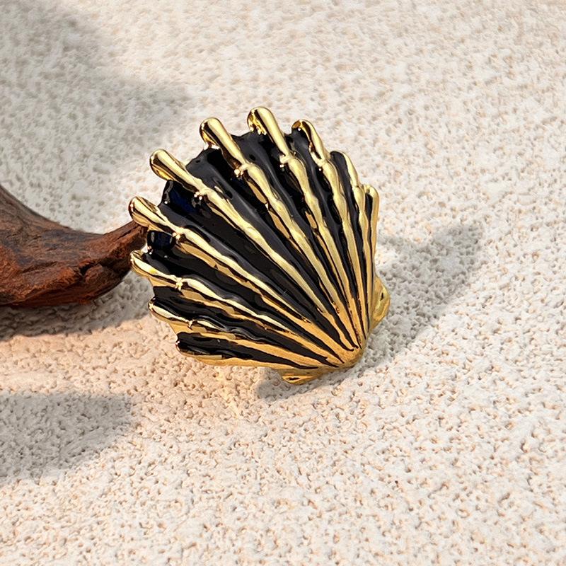 Stainless Steel Black Glaze Starfish Shell Rings Women s Men Neutral Punk Metal Adjustable Open Rings Ocean Style Finger Zircon
Stainless Steel Black Glaze Starfish Shell Rings Women s Men Neutral Punk Metal Adjustable Open Rings Ocean Style Finger Zircon