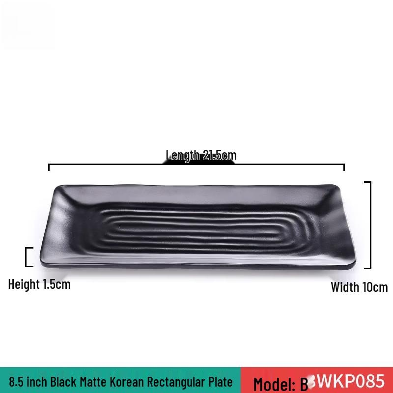 8.5-inch Black Melamine Rectangular BBQ Plate 10-Piece Set
8.5-inch Black Melamine Rectangular BBQ Plate 10-Piece Set