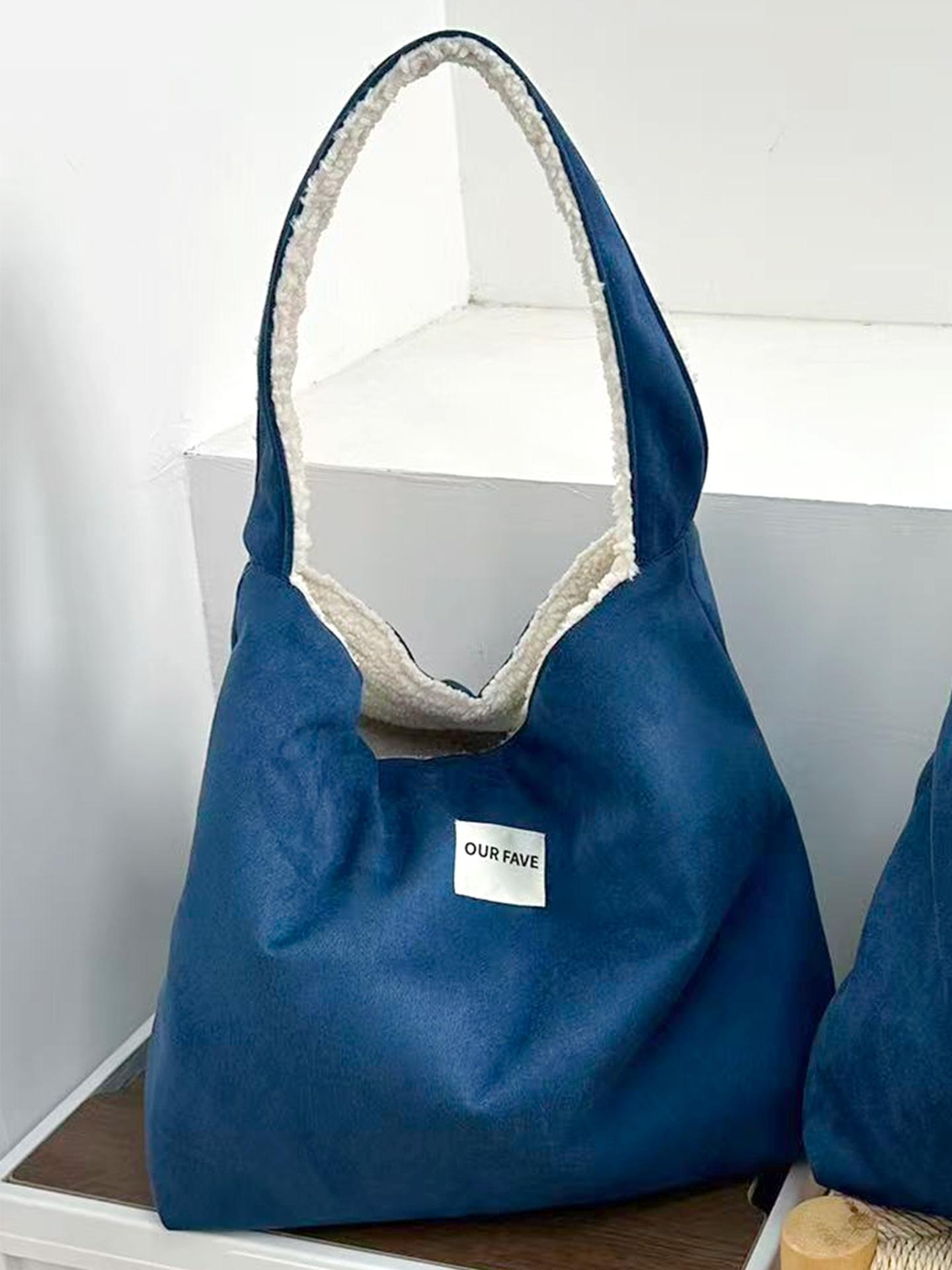 Winter Faux Suede Women s Plush Shoulder Bags Double Side Design Casual Tote Handbags Large Capacity Female Simple Underarm Bag синій
Winter Faux Suede Women s Plush Shoulder Bags Double Side Design Casual Tote Handbags Large Capacity Female Simple Underarm Bag синій