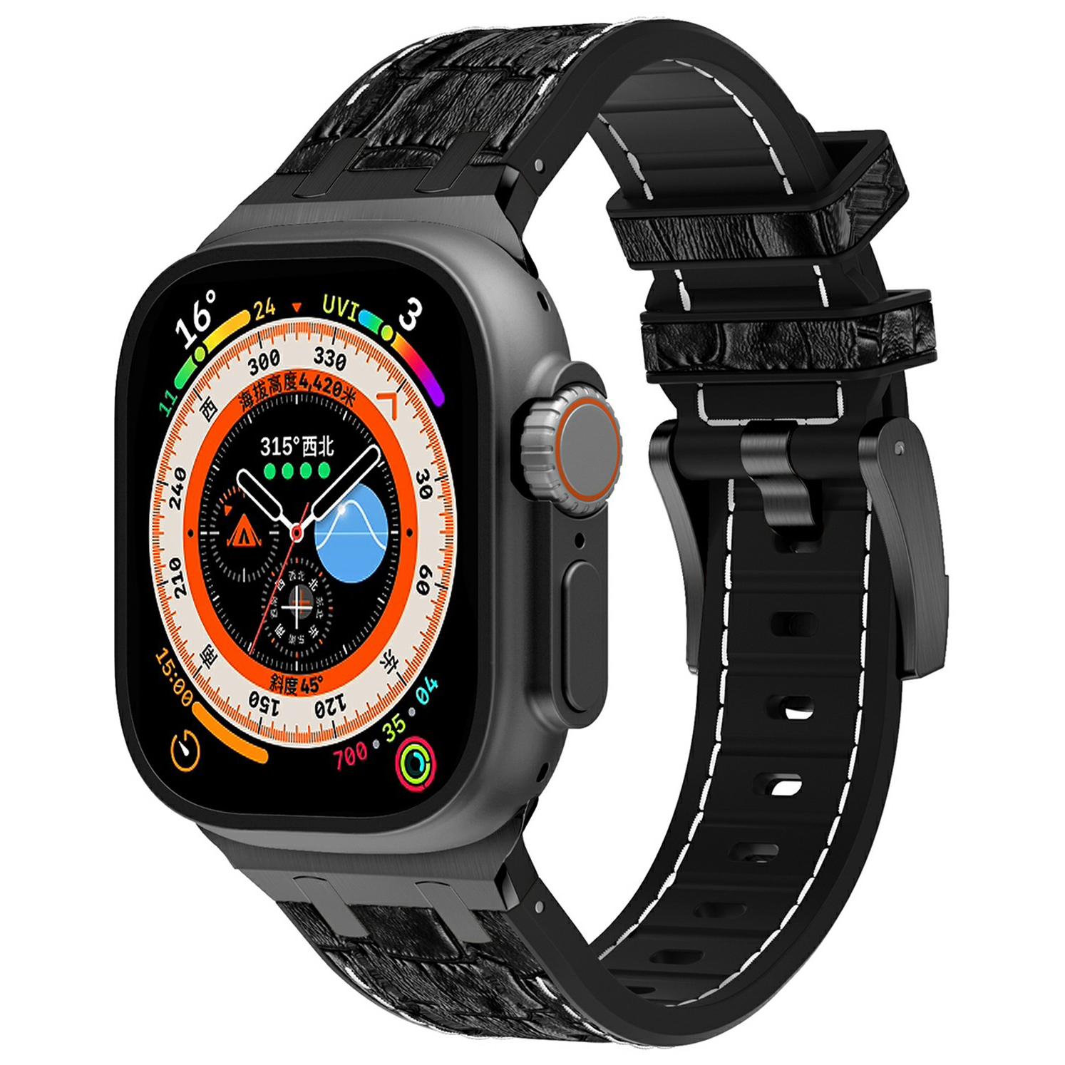 Silicone Band for Apple Watch Series 10 46mm/Ultra 2 Ultra 49mm/Series 9 8 7 45mm/SE (2023) SE (2022) SE 6 5 4 44mm/3 2 1 42mm Silver+Black
Silicone Band for Apple Watch Series 10 46mm/Ultra 2 Ultra 49mm/Series 9 8 7 45mm/SE (2023) SE (2022) SE 6 5 4 44mm/3 2 1 42mm Silver+Black