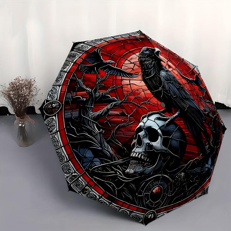 Crow Skull Umbrella - Compact 8-rib Design, Red and Black Gothic Style, Suitable for Daily Outdoor Use, the Perfect Gift for Friends and Fam
Crow Skull Umbrella - Compact 8-rib Design, Red and Black Gothic Style, Suitable for Daily Outdoor Use, the Perfect Gift for Friends and Fam