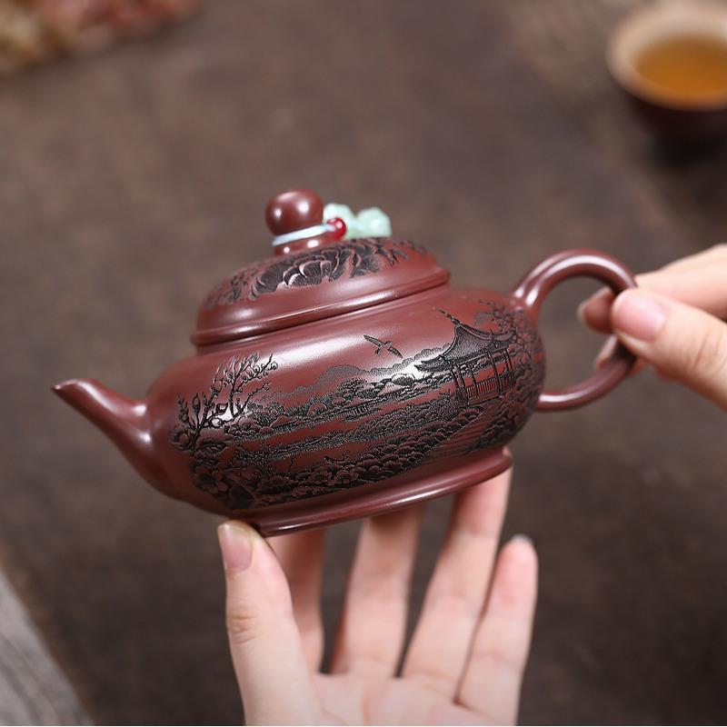 270ml Aesthetic Yixing Purple Clay Teapot Handmade Landscape Pot Raw Ore Dragon s Blood Sand Mud Tea Infuser Kettle Zisha Teaset
270ml Aesthetic Yixing Purple Clay Teapot Handmade Landscape Pot Raw Ore Dragon s Blood Sand Mud Tea Infuser Kettle Zisha Teaset