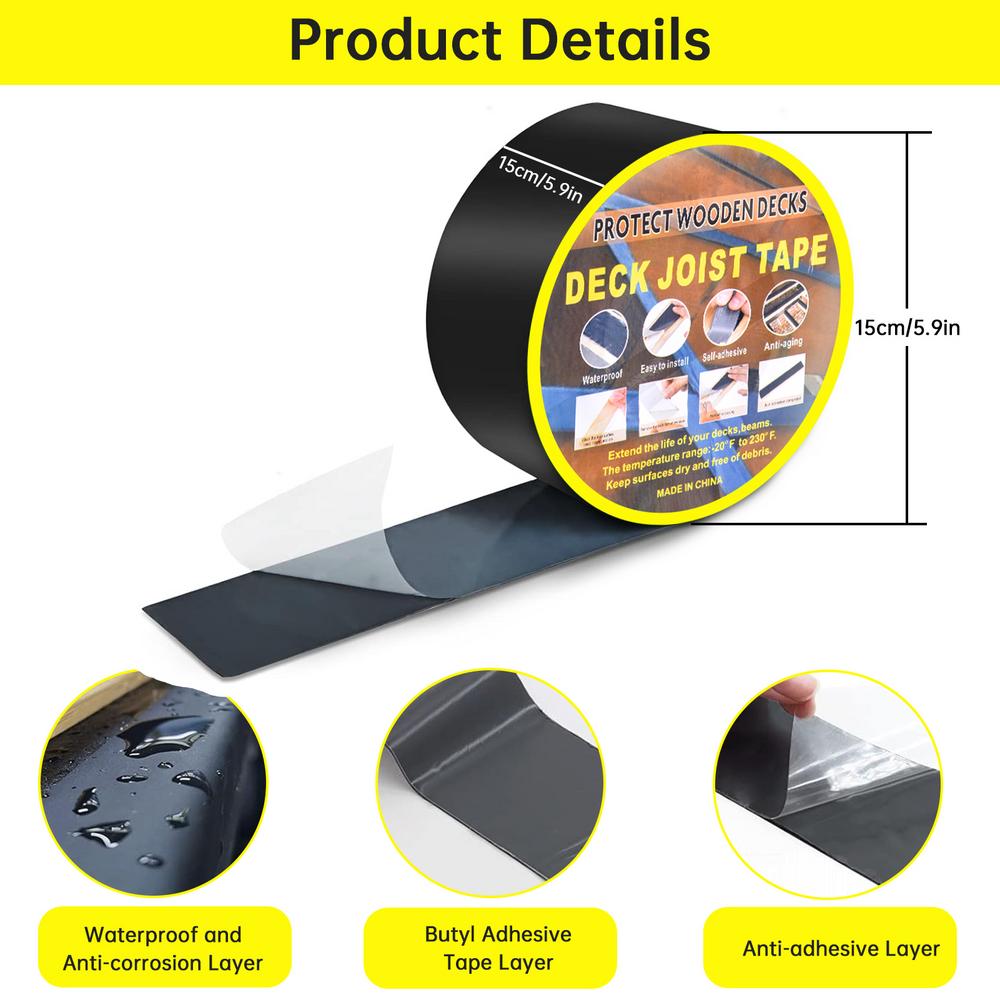 Joist Tape for Decking Flashing Joist Tape Waterproof Roof Tape for Top of Joists Rim Joists Under Joists and Beams
Joist Tape for Decking Flashing Joist Tape Waterproof Roof Tape for Top of Joists Rim Joists Under Joists and Beams