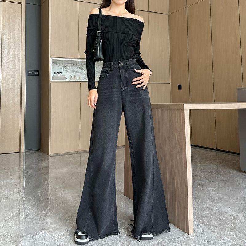 American Black Grey Women s Wide-Leg Jeans: Autumn Loose, High-Waist, Slight Flare, Frayed Hem, Floor-Length, Trendy. XL
American Black Grey Women s Wide-Leg Jeans: Autumn Loose, High-Waist, Slight Flare, Frayed Hem, Floor-Length, Trendy. XL
