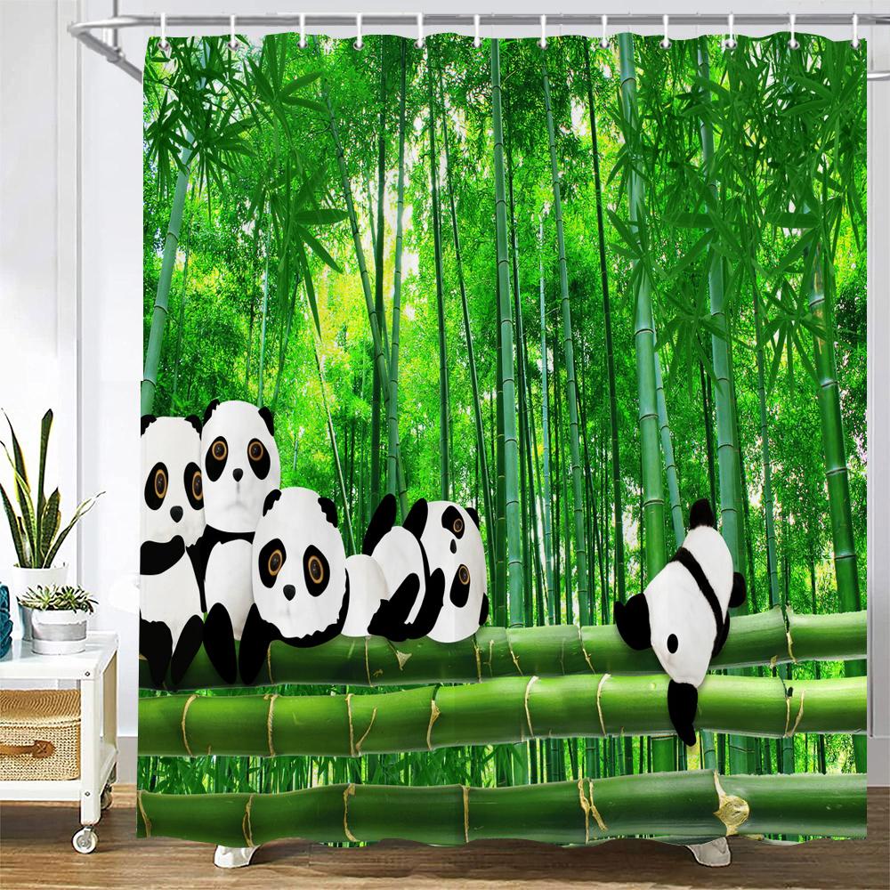 3D Printed Cartoon Cute Panda Shower Curtain Green Plant Bamboo Scenery Bathroom Polyester Waterproof Shower Curtain With Hook W60H190(CM)-1 Pcs
3D Printed Cartoon Cute Panda Shower Curtain Green Plant Bamboo Scenery Bathroom Polyester Waterproof Shower Curtain With Hook W60H190(CM)-1 Pcs