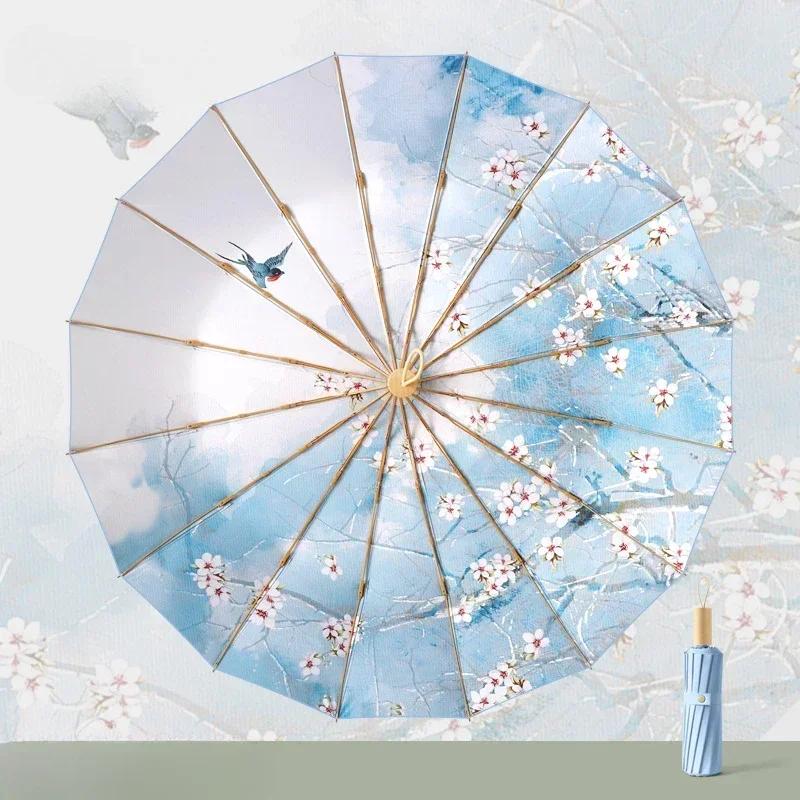Folding Sun Umbrella for Women Sun Protection and UV Protection Sun Umbrella Triple Fold 16 Bone Chinese Style Colorful Glue
Folding Sun Umbrella for Women Sun Protection and UV Protection Sun Umbrella Triple Fold 16 Bone Chinese Style Colorful Glue