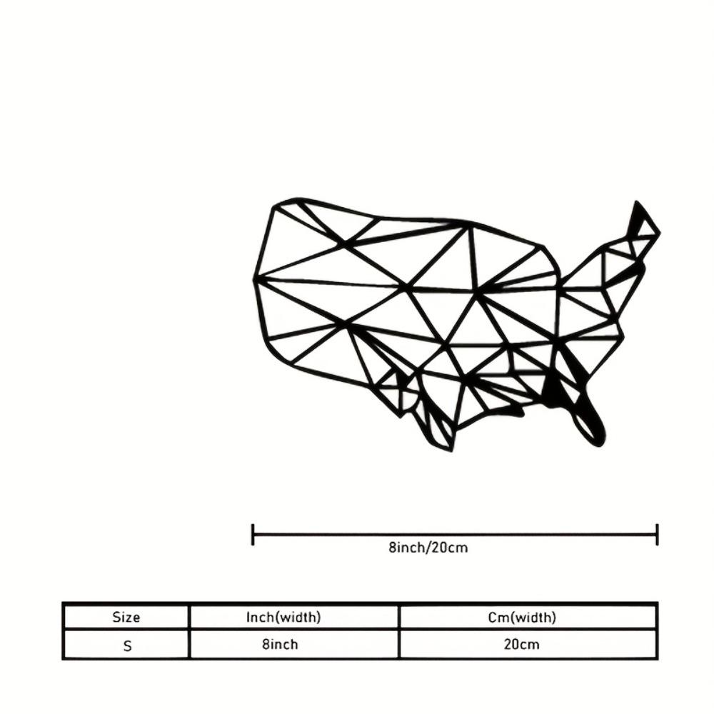 1pc Retro USA Map Metal Wall Art Black Geometric Outline, Durable Indoor Outdoor Sign for Home Office Living Room, Patriotic Housewarming Gift 20cm/8inch
1pc Retro USA Map Metal Wall Art Black Geometric Outline, Durable Indoor Outdoor Sign for Home Office Living Room, Patriotic Housewarming Gift 20cm/8inch