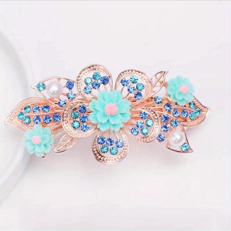 Single Large Large Rhinestone Hair Clip Spring Loaded Rectangular Hairpin with Multicolor Flower Design for Ponytails, Prom, Weddings & Special O синій
Single Large Large Rhinestone Hair Clip Spring Loaded Rectangular Hairpin with Multicolor Flower Design for Ponytails, Prom, Weddings & Special O синій