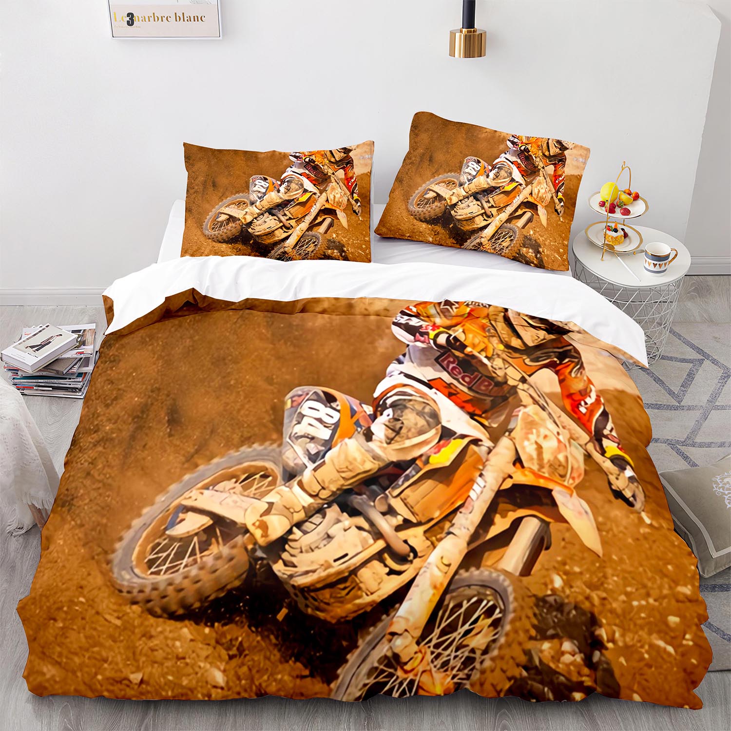 Motorcycle Rider Bed Duvet Cover Set Queen Calico Twin Size Comforter Cover Bedding Set King Soft Polyester For Boys Teens EU Single 135x200cm
Motorcycle Rider Bed Duvet Cover Set Queen Calico Twin Size Comforter Cover Bedding Set King Soft Polyester For Boys Teens EU Single 135x200cm