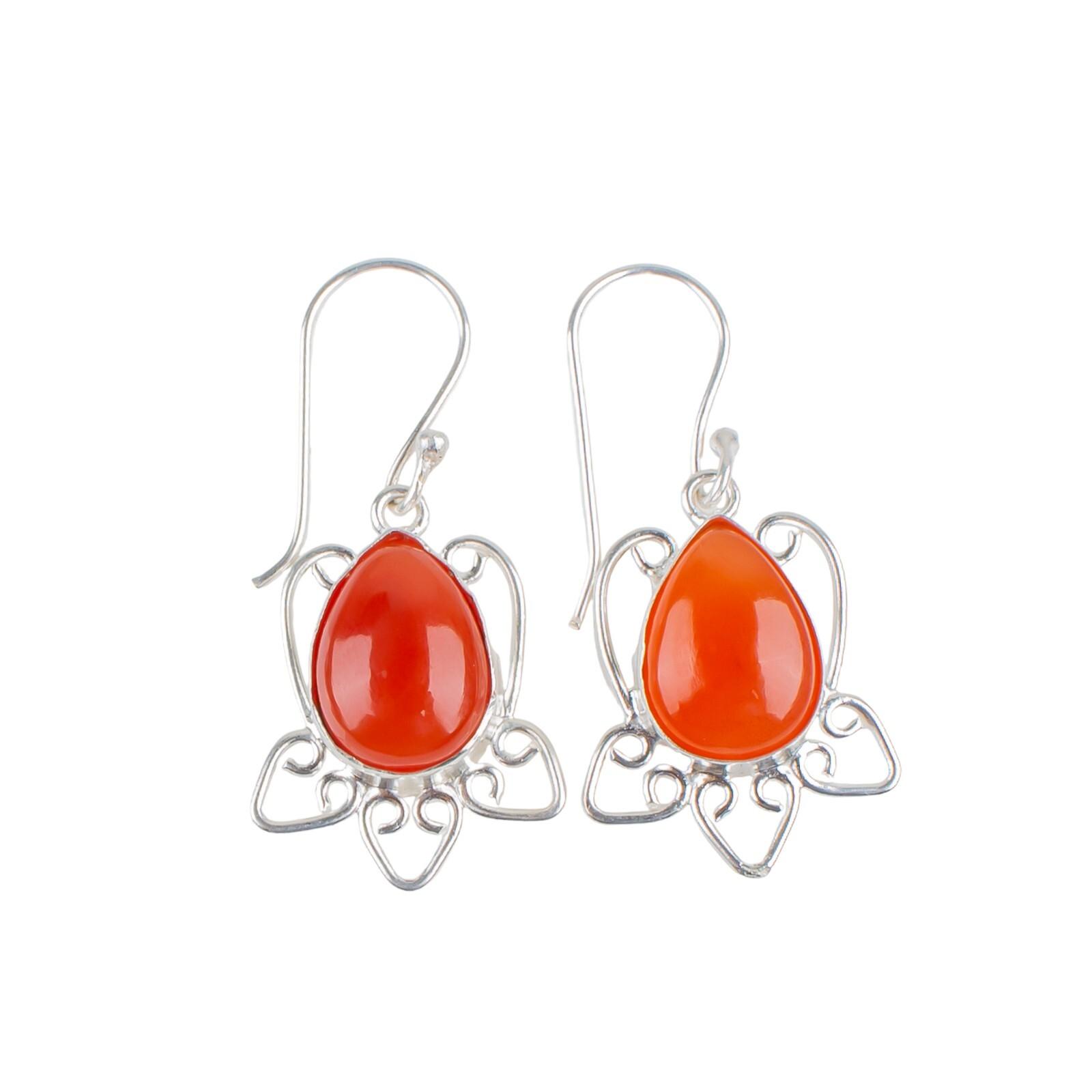 Natural Orange Carnelian Gemstone 925 Sterling Silver Handcrafted Earrings 1.70 EE-40-26
Natural Orange Carnelian Gemstone 925 Sterling Silver Handcrafted Earrings 1.70 EE-40-26