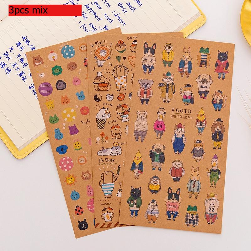 Japanese kraft paper cat stickers notebook collage material cartoon animal photo album diary decoration Kawai stationery
Japanese kraft paper cat stickers notebook collage material cartoon animal photo album diary decoration Kawai stationery