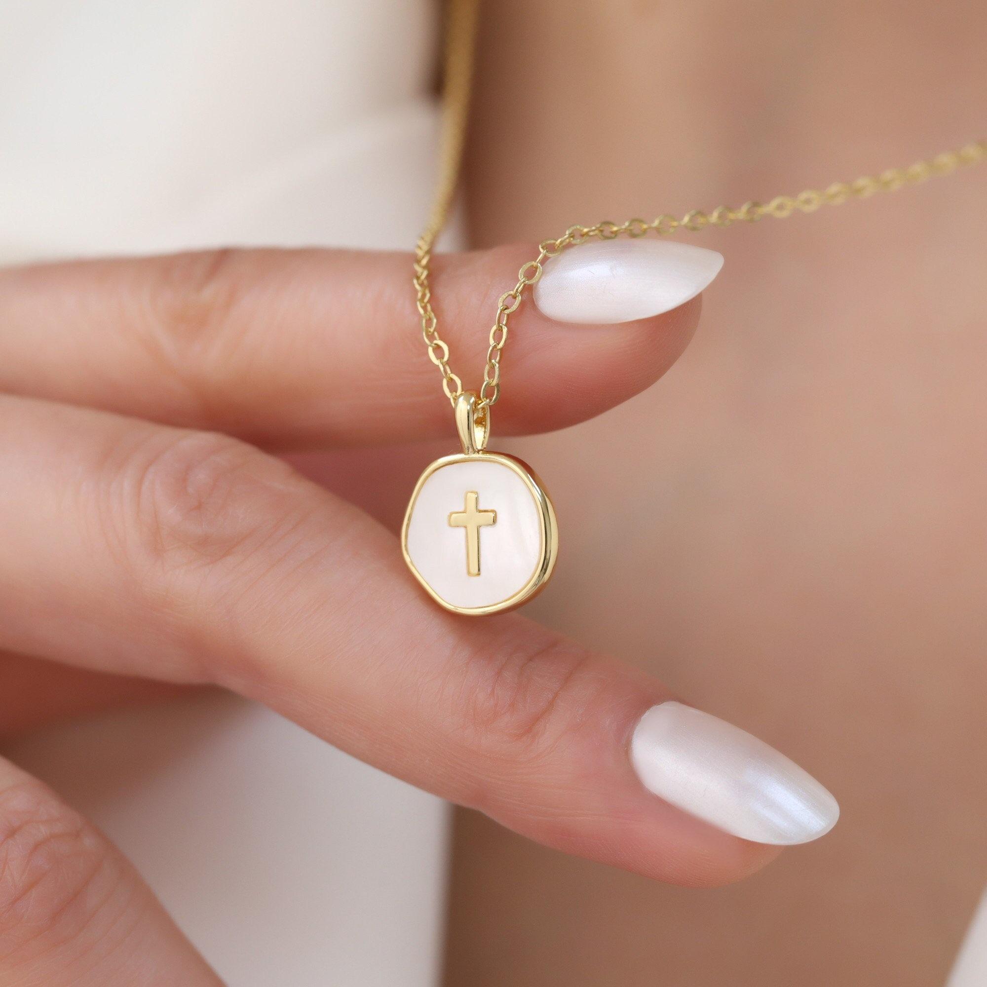 Fashion Gold Color Enamel Cross Pendant Necklace For Women, Tiny Cross Necklace, Religious Jewelry, Christmas Gift For Her 50cm
Fashion Gold Color Enamel Cross Pendant Necklace For Women, Tiny Cross Necklace, Religious Jewelry, Christmas Gift For Her 50cm