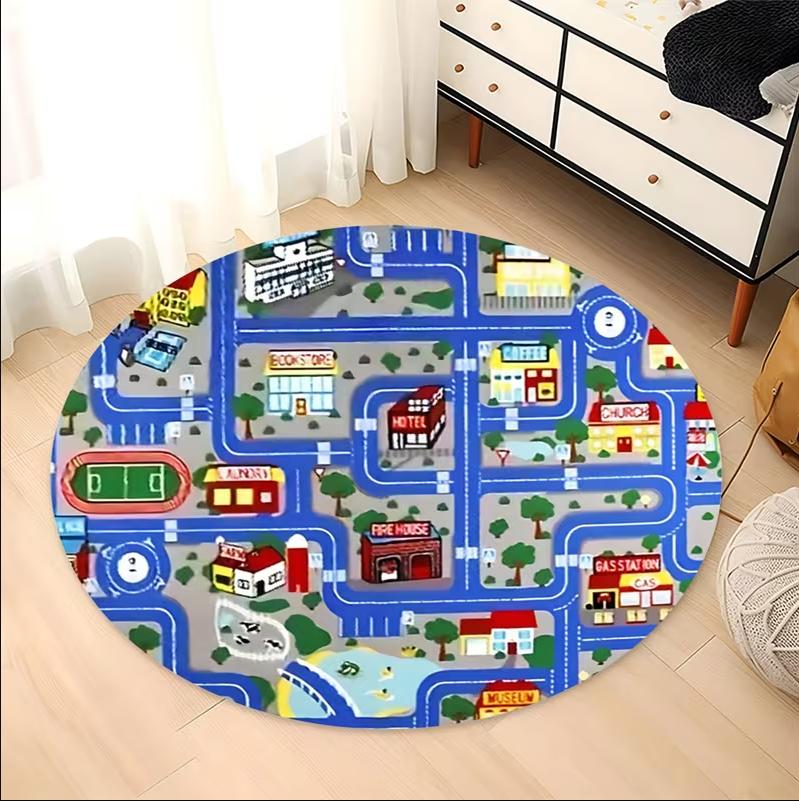 Cartoon Race Track Game Round Rug Carpet Floor Mat Door Mat Entrance Mat for Kids Room Play Room Home Decoration 100cm x 100cm
Cartoon Race Track Game Round Rug Carpet Floor Mat Door Mat Entrance Mat for Kids Room Play Room Home Decoration 100cm x 100cm