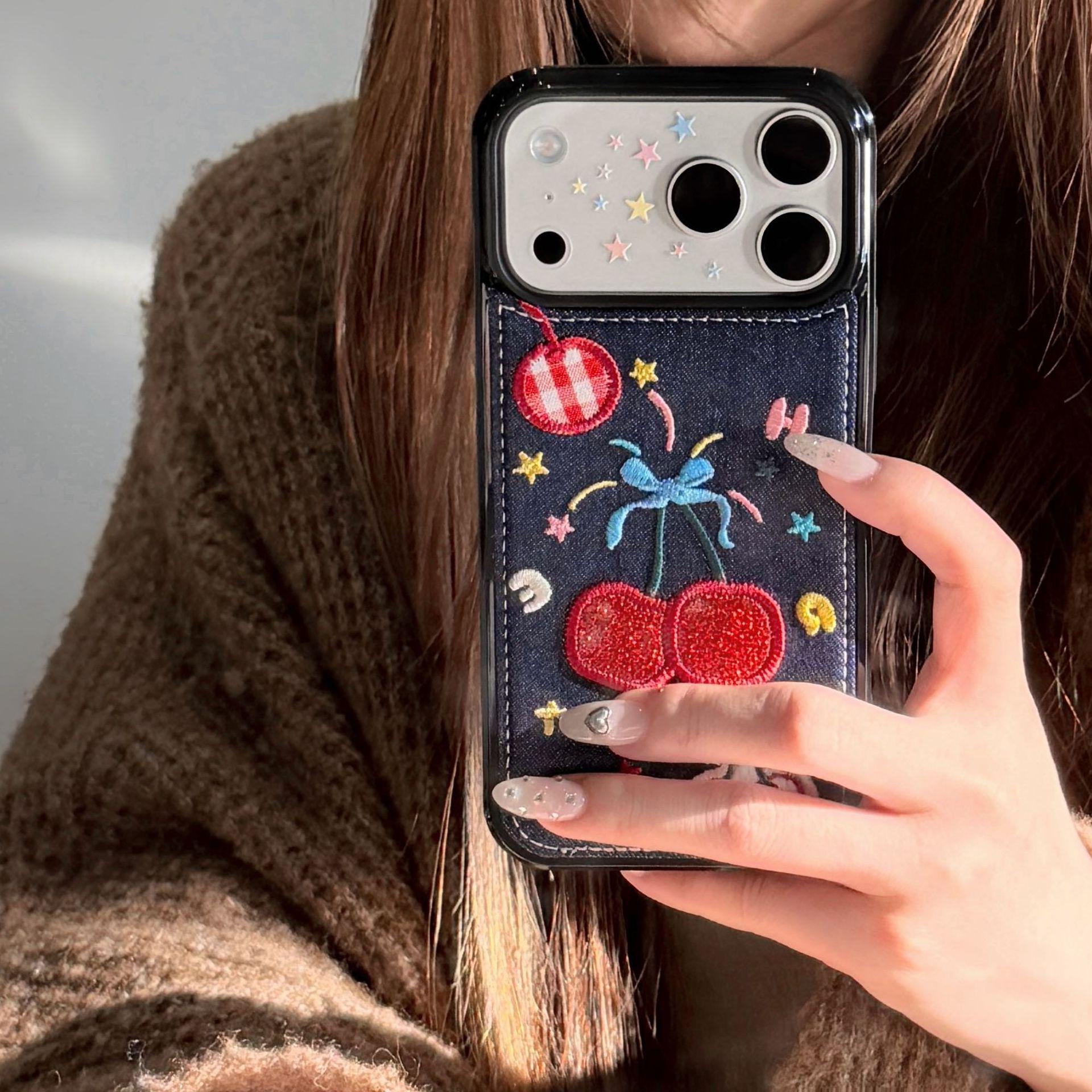 Fireworks Cherry Embroidered Denim Phone Case for iPhone 14/15/16/17 Pro Max iPhone 17 Pro
Fireworks Cherry Embroidered Denim Phone Case for iPhone 14/15/16/17 Pro Max iPhone 17 Pro
