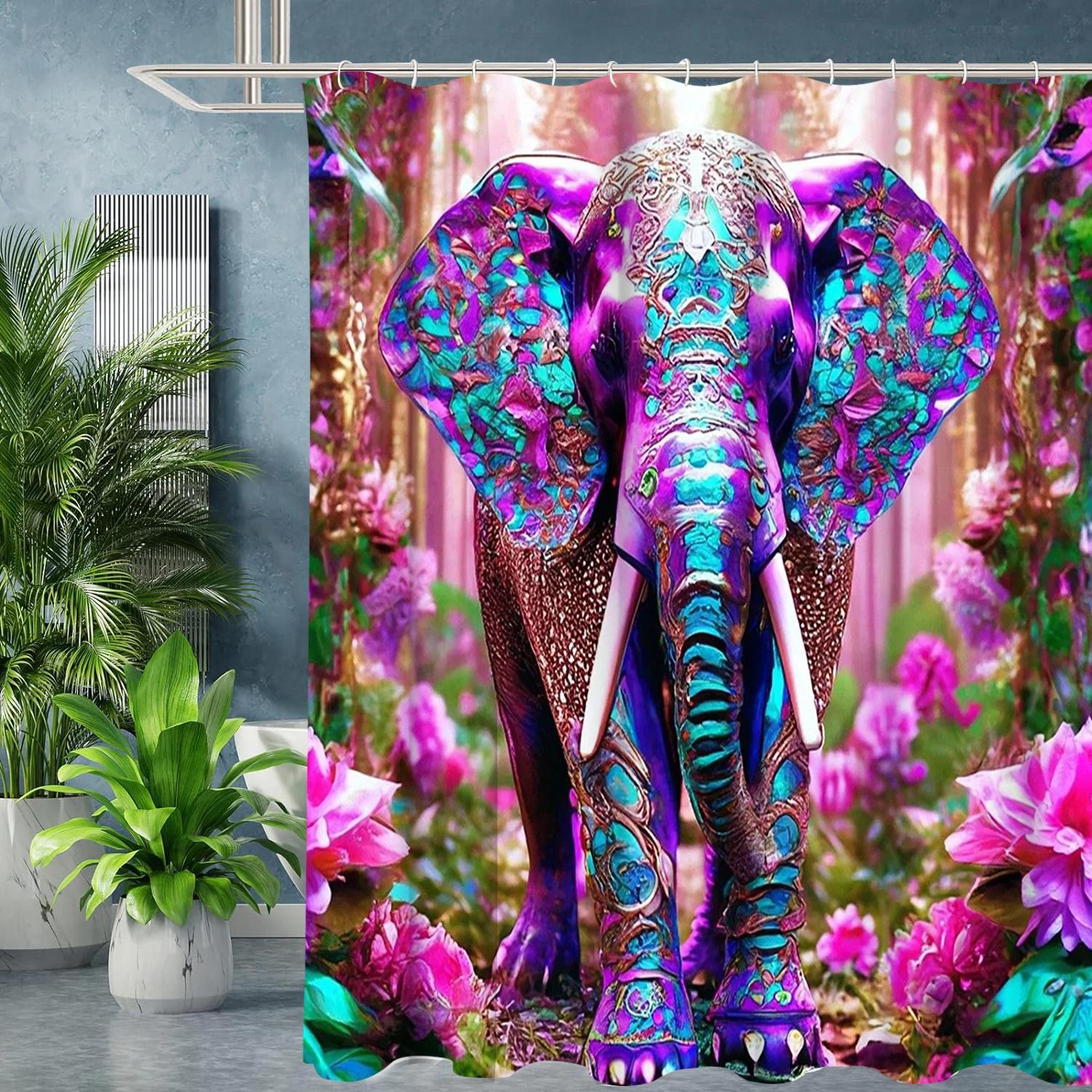 Elephant Pattern Bathing Curtain Bathroom Shower Curtain Waterproof With 12 Hooks Home Deco W90xH180cm
Elephant Pattern Bathing Curtain Bathroom Shower Curtain Waterproof With 12 Hooks Home Deco W90xH180cm