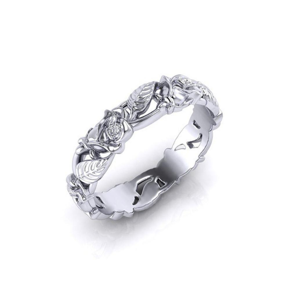 925 Silver Plated Vintage Flower Leaf Ring for Women Elegant Engagement Jewelry no. 6
925 Silver Plated Vintage Flower Leaf Ring for Women Elegant Engagement Jewelry no. 6