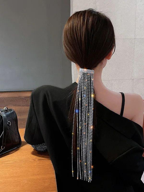 1PC Fashionable Rhinestone Tassel Hair Clip Elegant Ponytail Holder Shiny Accessory for Daily Use And Parties
1PC Fashionable Rhinestone Tassel Hair Clip Elegant Ponytail Holder Shiny Accessory for Daily Use And Parties