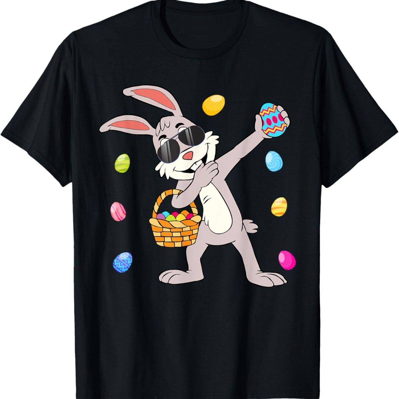 Dabbing Easter Bunny With Sunglasses Holding Basket Graphic T-Shirt Casual Round Neck Tee for Boys Girls 4XL
Dabbing Easter Bunny With Sunglasses Holding Basket Graphic T-Shirt Casual Round Neck Tee for Boys Girls 4XL