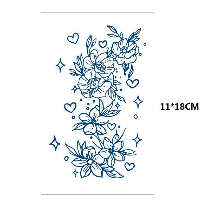 Травы Постепенное Изменение Медуза Планета Перо Змея Большой Узор Гейша Медленно Цветная Имитация Водная Переводная Татуировка Наклейка 11*18CM