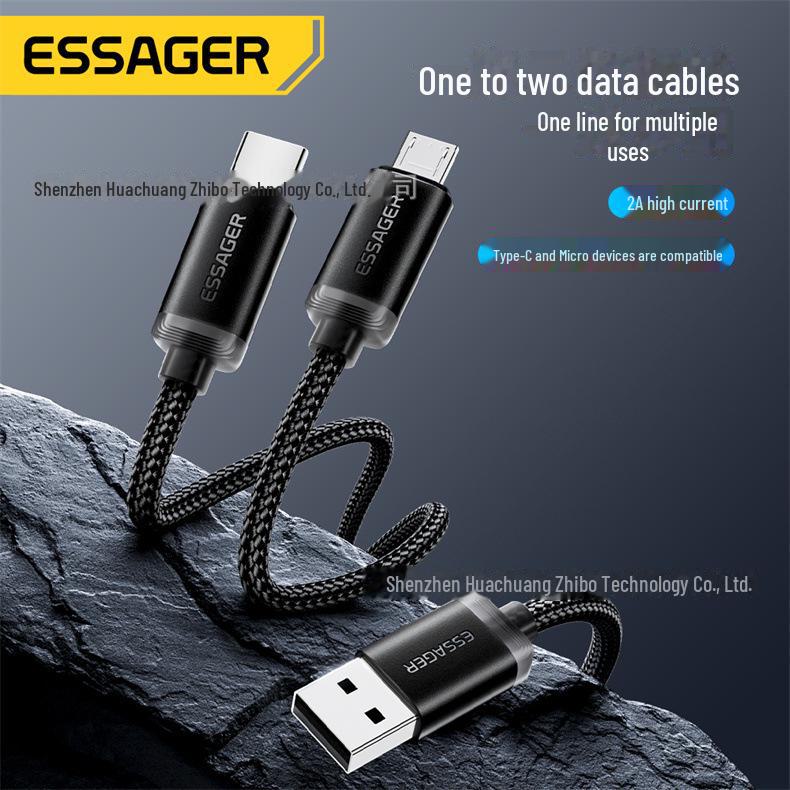 ESSAGER Quartz Series Dual-Head (USB-A to Micro USB) Fast Charger Cable for Android, 3A 1.2m чорний
ESSAGER Quartz Series Dual-Head (USB-A to Micro USB) Fast Charger Cable for Android, 3A 1.2m чорний