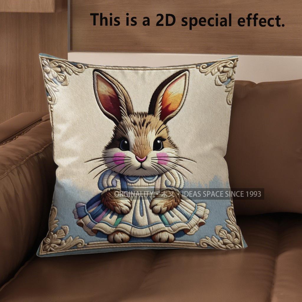 2D Cute Dressed Rabbits Decorative Pillow Covers Pattern Cushion Cover Suitable For Sofa Bedroom Car Pillow Cover 40x40cm
2D Cute Dressed Rabbits Decorative Pillow Covers Pattern Cushion Cover Suitable For Sofa Bedroom Car Pillow Cover 40x40cm