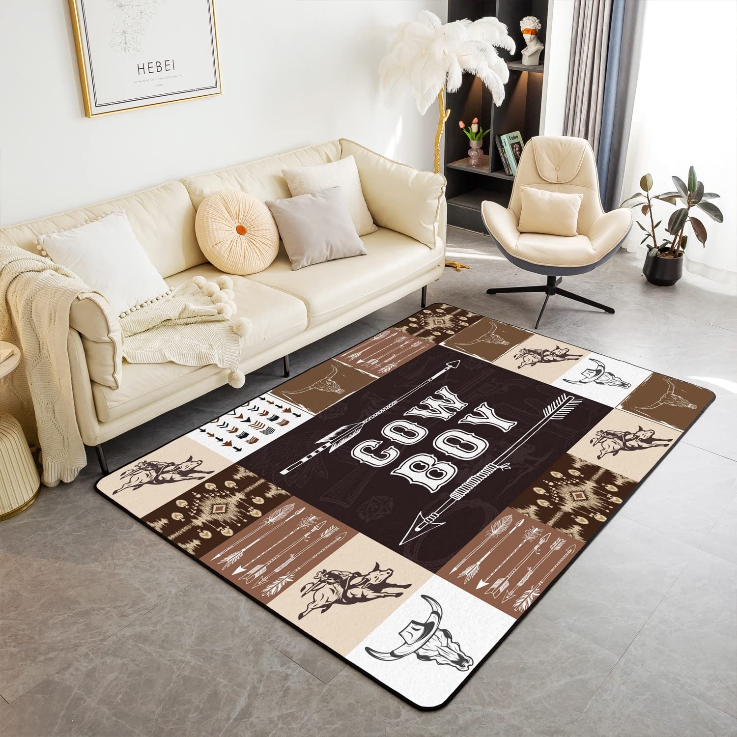 Western Cowboy Carpet Riding Horse Living Room Rugs 3x5 for Boys Men, Tribal Arrow Wild West Desert Area Rug for Bedside, Rustic Country Cow 120cm x 160cm
Western Cowboy Carpet Riding Horse Living Room Rugs 3x5 for Boys Men, Tribal Arrow Wild West Desert Area Rug for Bedside, Rustic Country Cow 120cm x 160cm
