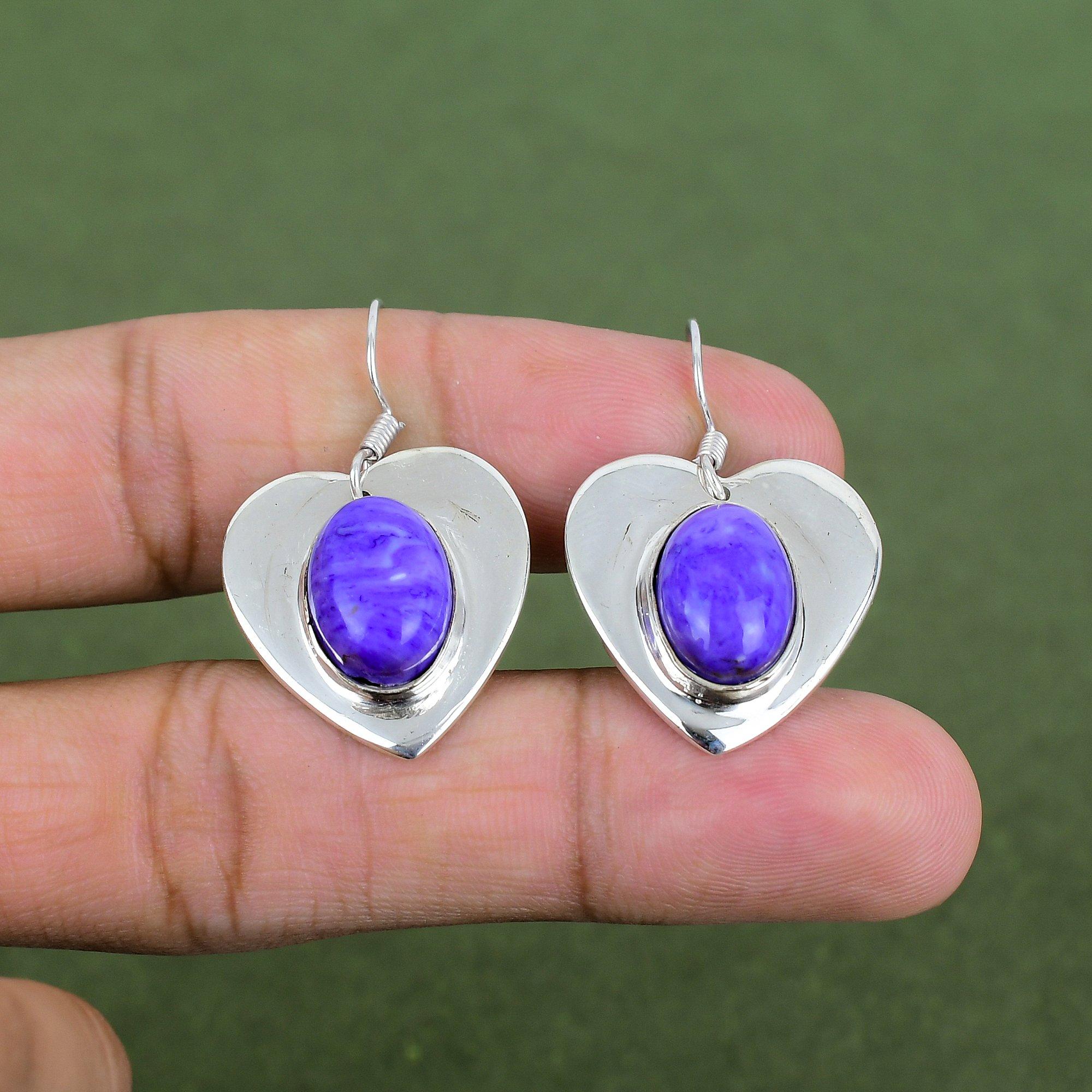 Charoite Earring 925 Sterling Silver Earring Handmade Earring Boho Jewelry Gemstone Earrings For Mom Natural Charoite Jewelry Gifts For Her
Charoite Earring 925 Sterling Silver Earring Handmade Earring Boho Jewelry Gemstone Earrings For Mom Natural Charoite Jewelry Gifts For Her