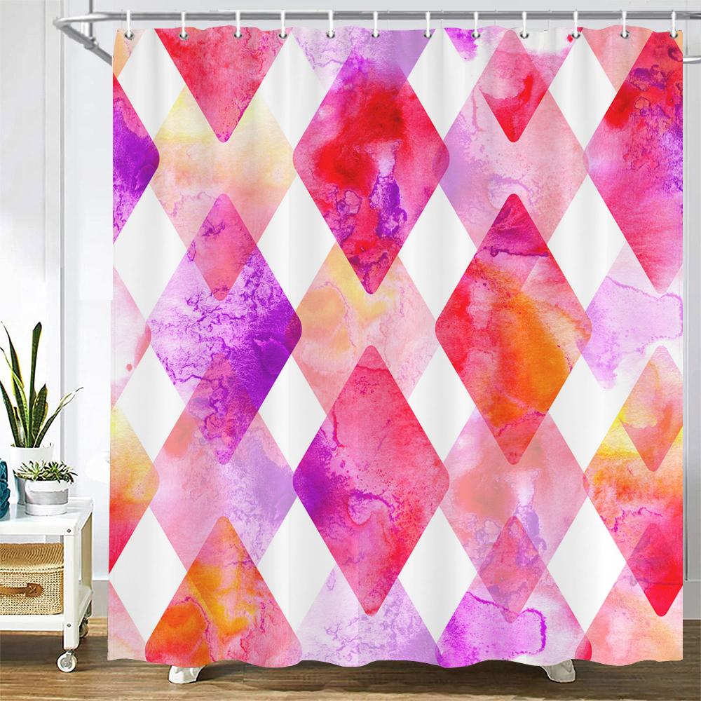 3D Modern Colorful Printed Bath Curtains Waterproof Polyester Fabric Color Geometric Shower Curtains Bathroom With Hooks W90xH180cm
3D Modern Colorful Printed Bath Curtains Waterproof Polyester Fabric Color Geometric Shower Curtains Bathroom With Hooks W90xH180cm