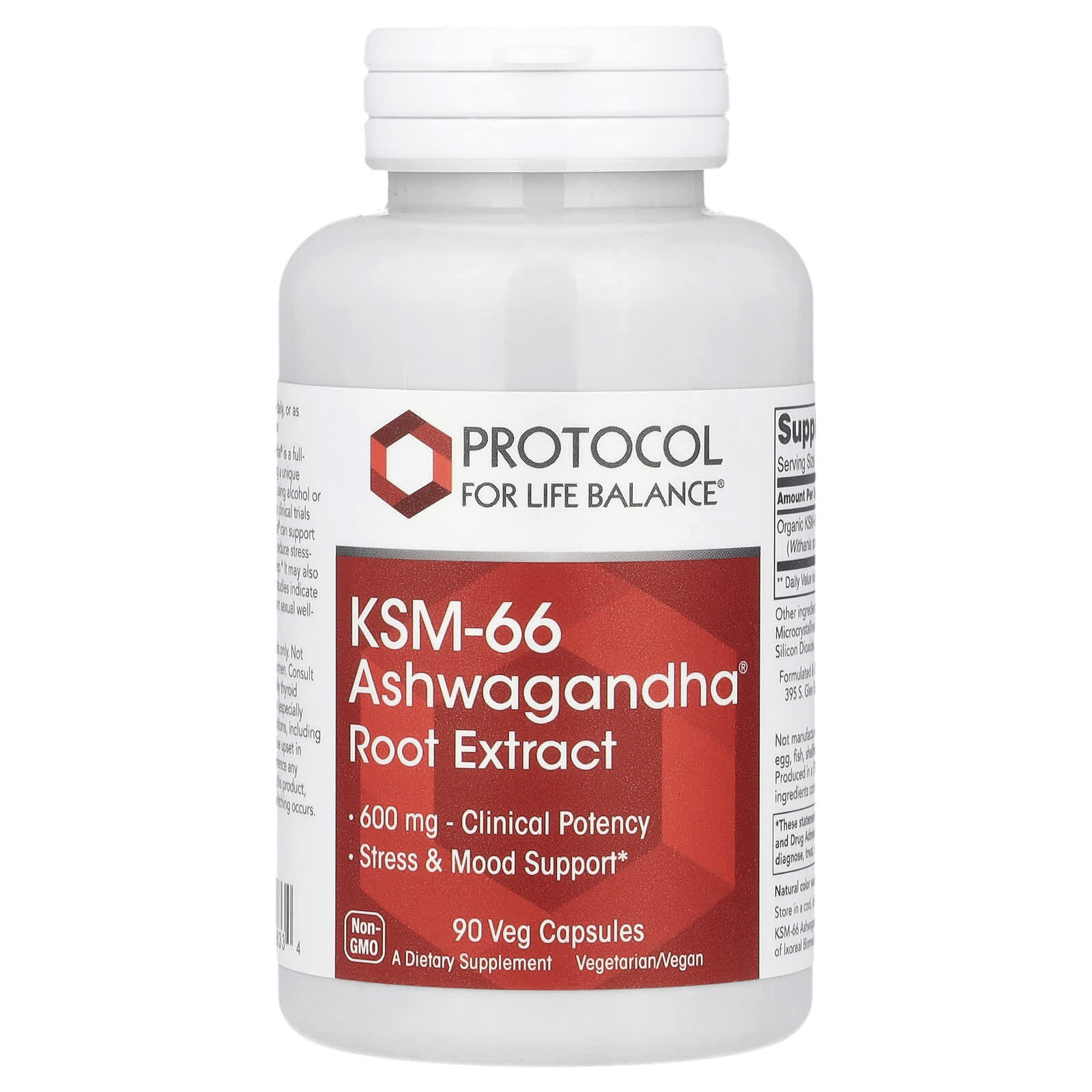 Protocol for Life Balance, KSM-66 Ashwagandha® Root Extract, 600mg, 90 Veggie Capsules
Protocol for Life Balance, KSM-66 Ashwagandha® Root Extract, 600mg, 90 Veggie Capsules