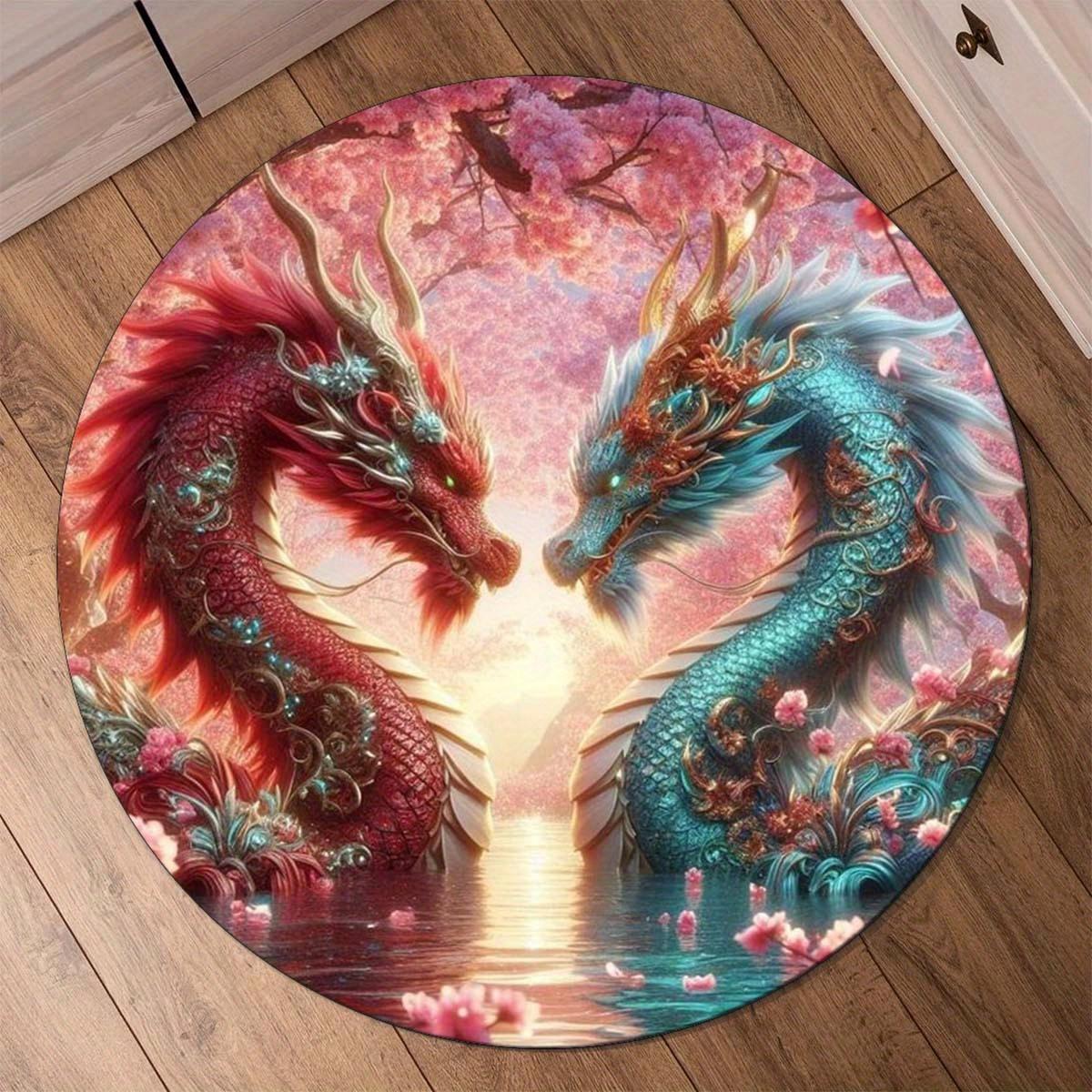 Dragon Pattern Round Rug, Non-Slip Washable Carpet for Bedroom Living Room Crystal Velvet, Home Decor Mat Diameter 60cm
Dragon Pattern Round Rug, Non-Slip Washable Carpet for Bedroom Living Room Crystal Velvet, Home Decor Mat Diameter 60cm