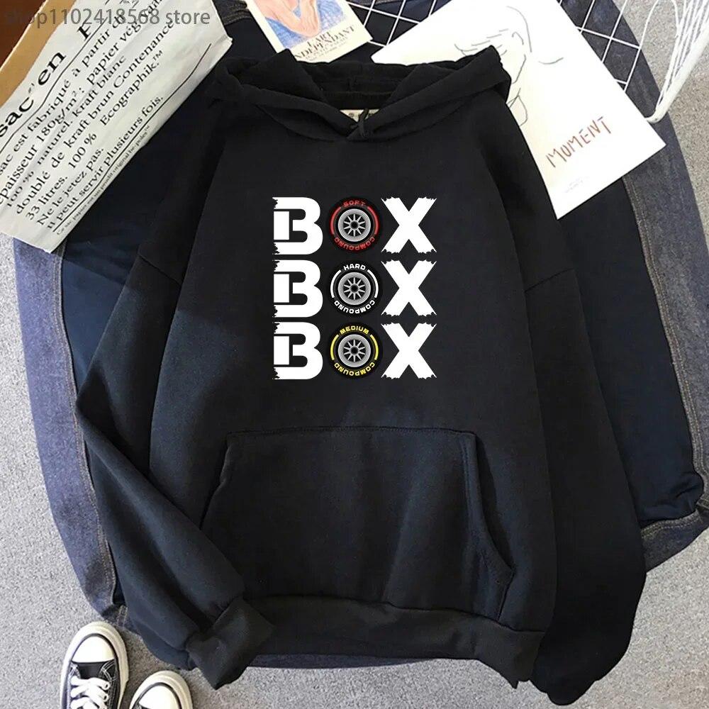 Толстовки Box Box Box F1 Tire Compound V2, женские толстовки с длинными рукавами, большой капюшон с забавными играми
Толстовки Box Box Box F1 Tire Compound V2, женские толстовки с длинными рукавами, большой капюшон с забавными играми