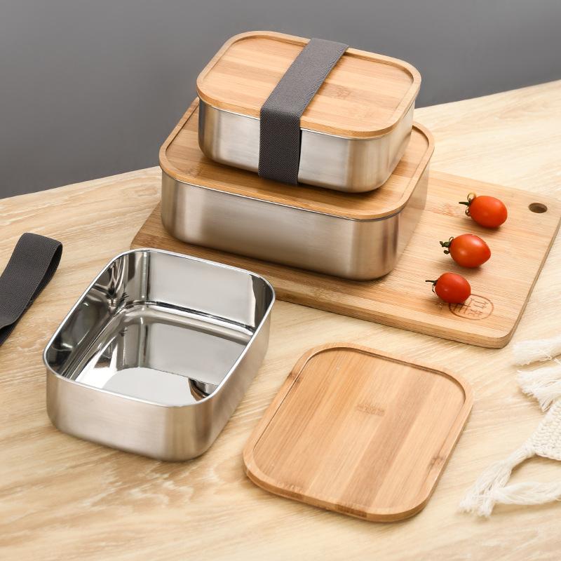 Ланч-бокс Bento Box из нержавеющей стали 304, портативный герметичный пищевой контейнер с герметичной деревянной крышкой для пикника, школы, работы
Ланч-бокс Bento Box из нержавеющей стали 304, портативный герметичный пищевой контейнер с герметичной деревянной крышкой для пикника, школы, работы