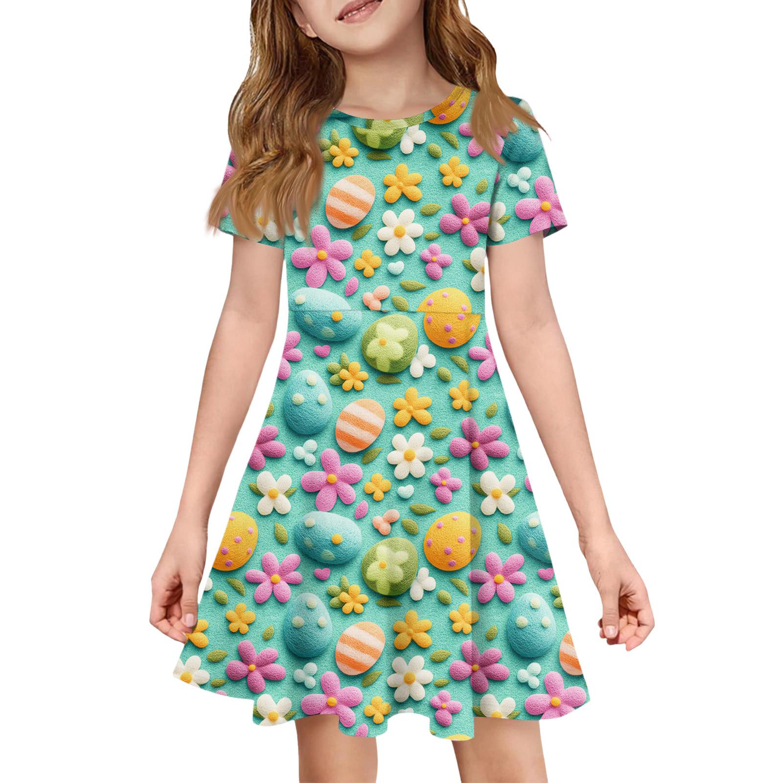 Girl Summer Dress Color & Print Short Sleeve Dress With Pocket Casual Dress Shorts Sleeve Party Dress Easter Day 120
Girl Summer Dress Color & Print Short Sleeve Dress With Pocket Casual Dress Shorts Sleeve Party Dress Easter Day 120