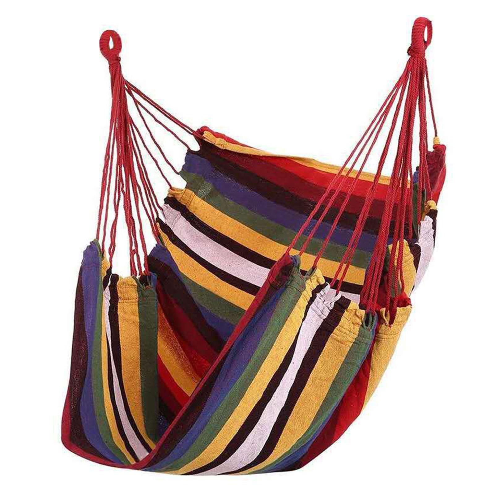 Hammock Swing Chair Canvas Portable Comfortable Colorful Stripe Chair Hanging Rope Swing for Indoor
Hammock Swing Chair Canvas Portable Comfortable Colorful Stripe Chair Hanging Rope Swing for Indoor