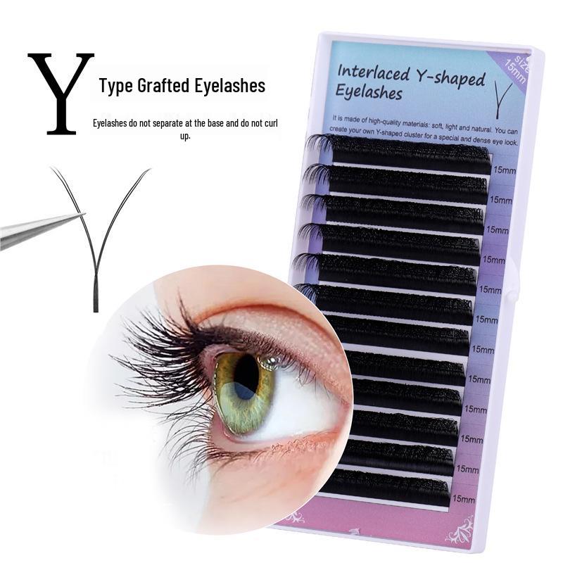 Y-shaped D-curl Grafted Eyelashes: Mesh Weave, No Roots Scatter, Double Tips, 0.07 YY Eyelashes. 11mm thickness 0.07 D curl
Y-shaped D-curl Grafted Eyelashes: Mesh Weave, No Roots Scatter, Double Tips, 0.07 YY Eyelashes. 11mm thickness 0.07 D curl