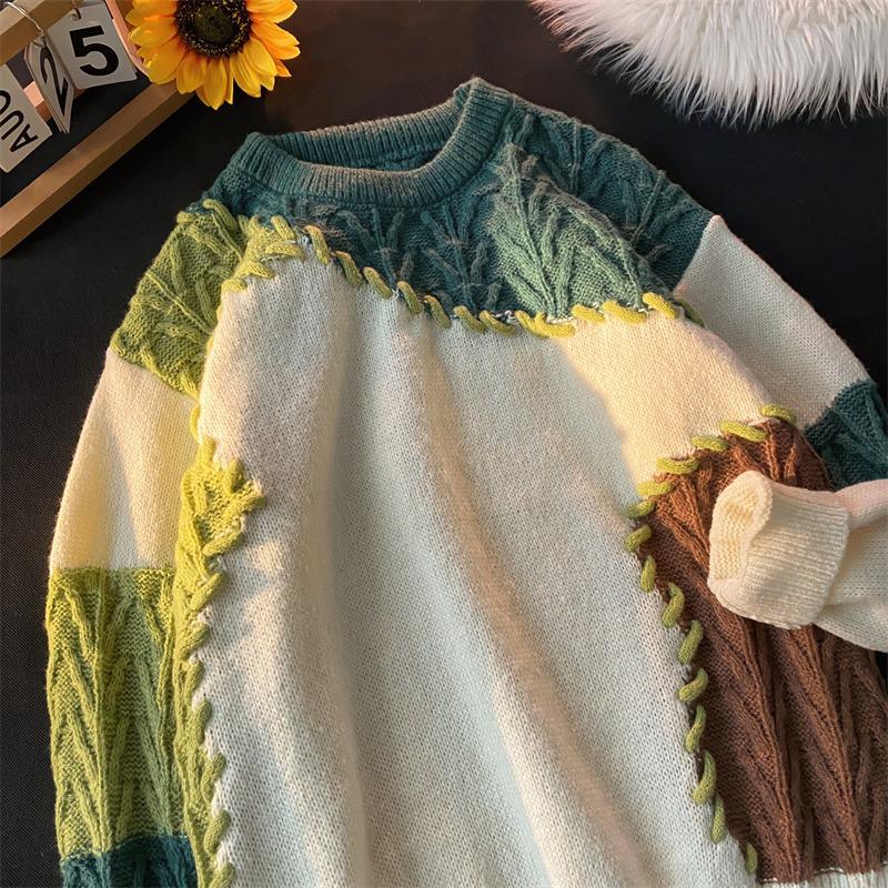 Unisex Japanese Color-Block Knit Sweater: Relaxed Fit for Autumn/Winter 3XL зелений
Unisex Japanese Color-Block Knit Sweater: Relaxed Fit for Autumn/Winter 3XL зелений