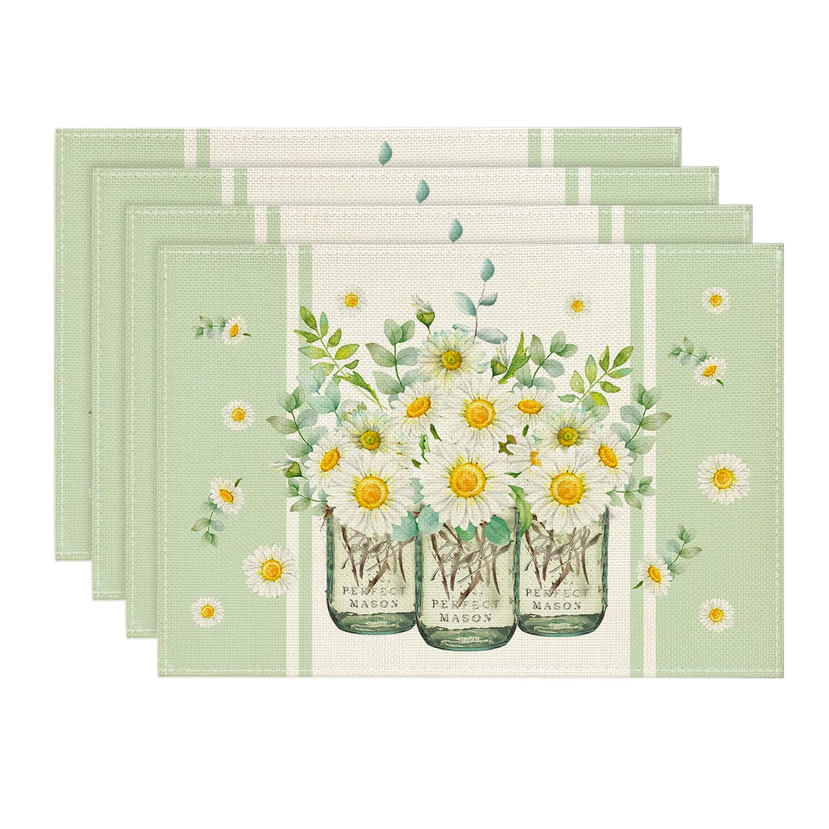 Eucalyptus Leaves Daisy Vase Placemats for Dining Table, 12 x 18 Inch Spring Easter Summer Seasonal Table Mats Set of 4 Green 12 x 18 , Rectangular 4 Pcs
Eucalyptus Leaves Daisy Vase Placemats for Dining Table, 12 x 18 Inch Spring Easter Summer Seasonal Table Mats Set of 4 Green 12 x 18 , Rectangular 4 Pcs