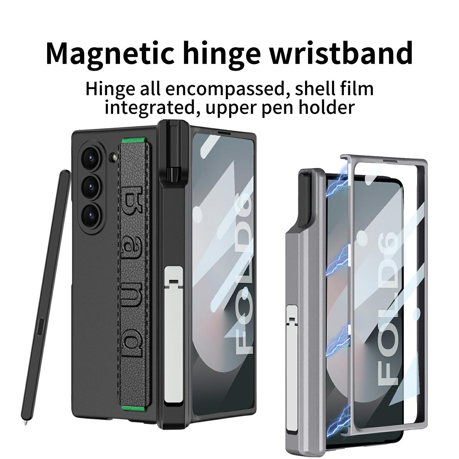 GKK For Samsung Galaxy Z Fold6 5G Case Magnetic Hinge Wristband PC Phone Cover with Screen Film,Pencil Slot Green
GKK For Samsung Galaxy Z Fold6 5G Case Magnetic Hinge Wristband PC Phone Cover with Screen Film,Pencil Slot Green