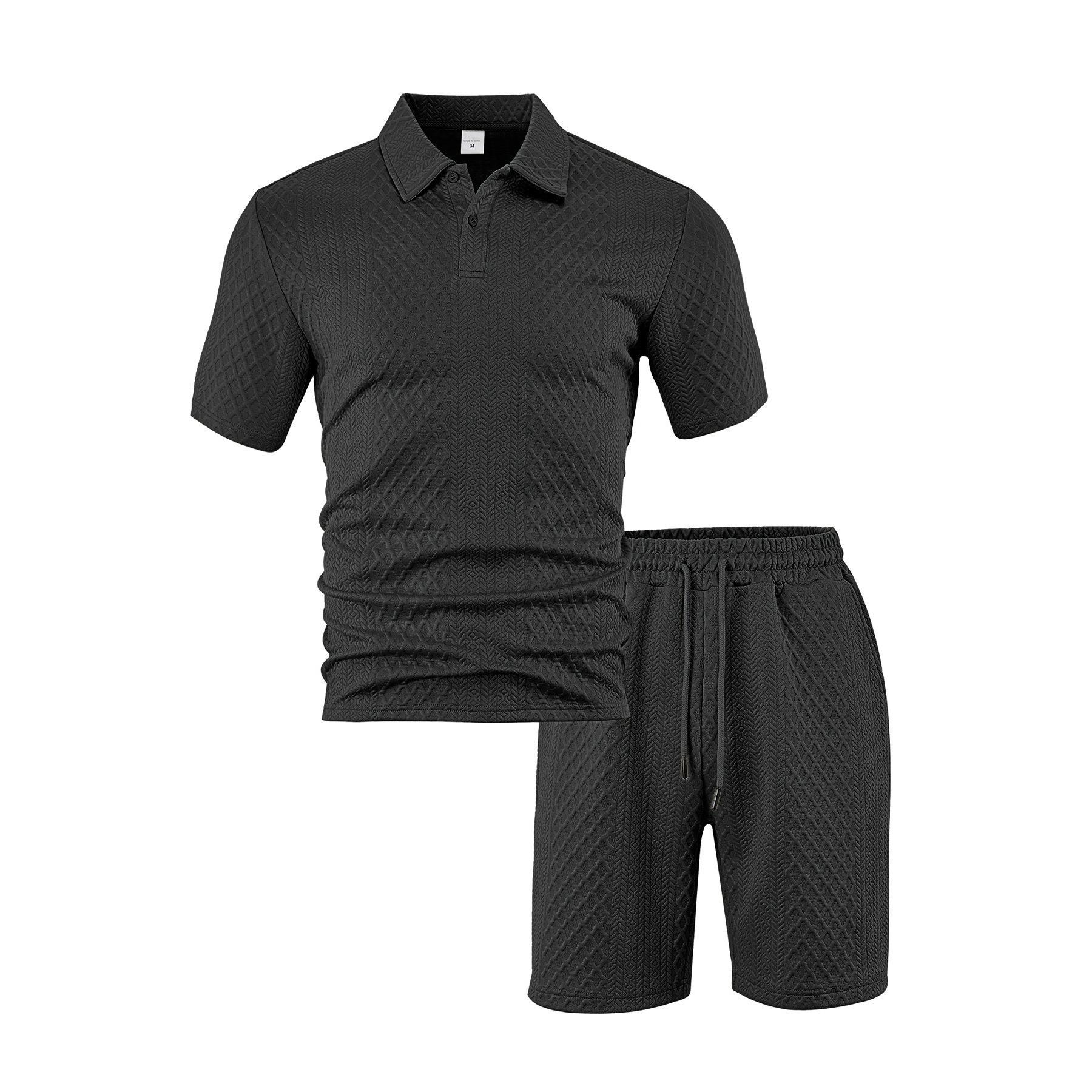 Men s Casual Breathable Button-down Placket Polo Shirt Solid Color High-quality Stand-up Collar Short-sleeved Shorts Set 3XL чорний
Men s Casual Breathable Button-down Placket Polo Shirt Solid Color High-quality Stand-up Collar Short-sleeved Shorts Set 3XL чорний