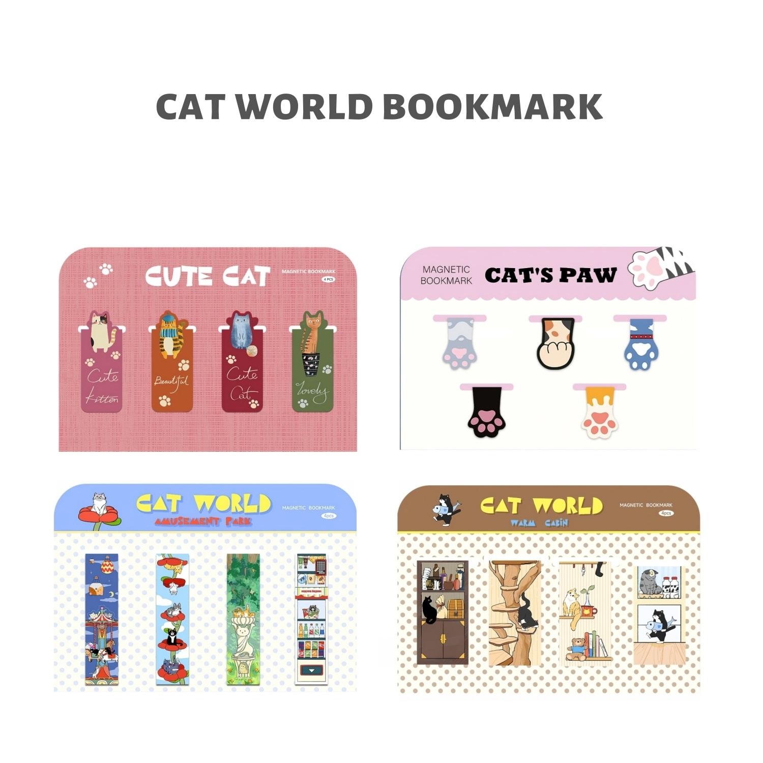 Набор магнитных закладок Cat World, 4 шт., милые закладки с мультяшным дизайном кошек, уникальный канцелярский подарок для чтения
Набор магнитных закладок Cat World, 4 шт., милые закладки с мультяшным дизайном кошек, уникальный канцелярский подарок для чтения