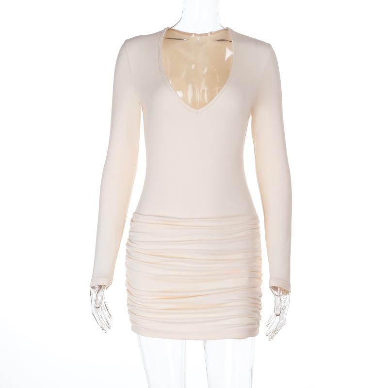 Autumn new long-sleeved slim-fit solid-color hip-wrapped skirt European and American sexy knitted pleated dress L абрикосовий
Autumn new long-sleeved slim-fit solid-color hip-wrapped skirt European and American sexy knitted pleated dress L абрикосовий