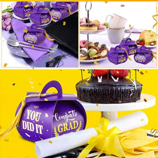 Yousheng 50 Pcs 2025 Graduation Cap Candy Box with Tassel Class of 2025 DIY Grad Gift Box for Graduation Party Supplies фіолетовий
Yousheng 50 Pcs 2025 Graduation Cap Candy Box with Tassel Class of 2025 DIY Grad Gift Box for Graduation Party Supplies фіолетовий