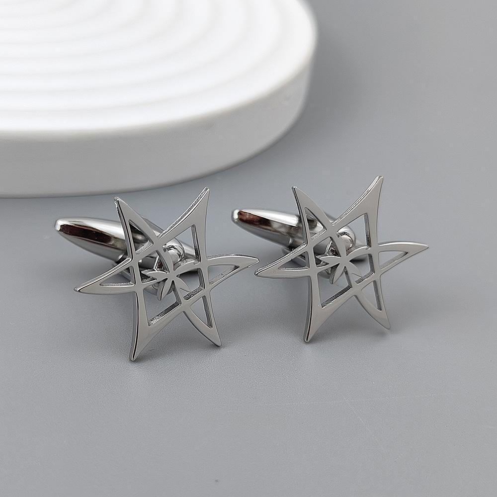 Hexagonal star gold-plated cufflinks, black stainless steel cuffs, men s shirt button accessories, business formal wear серебряный
Hexagonal star gold-plated cufflinks, black stainless steel cuffs, men s shirt button accessories, business formal wear серебряный