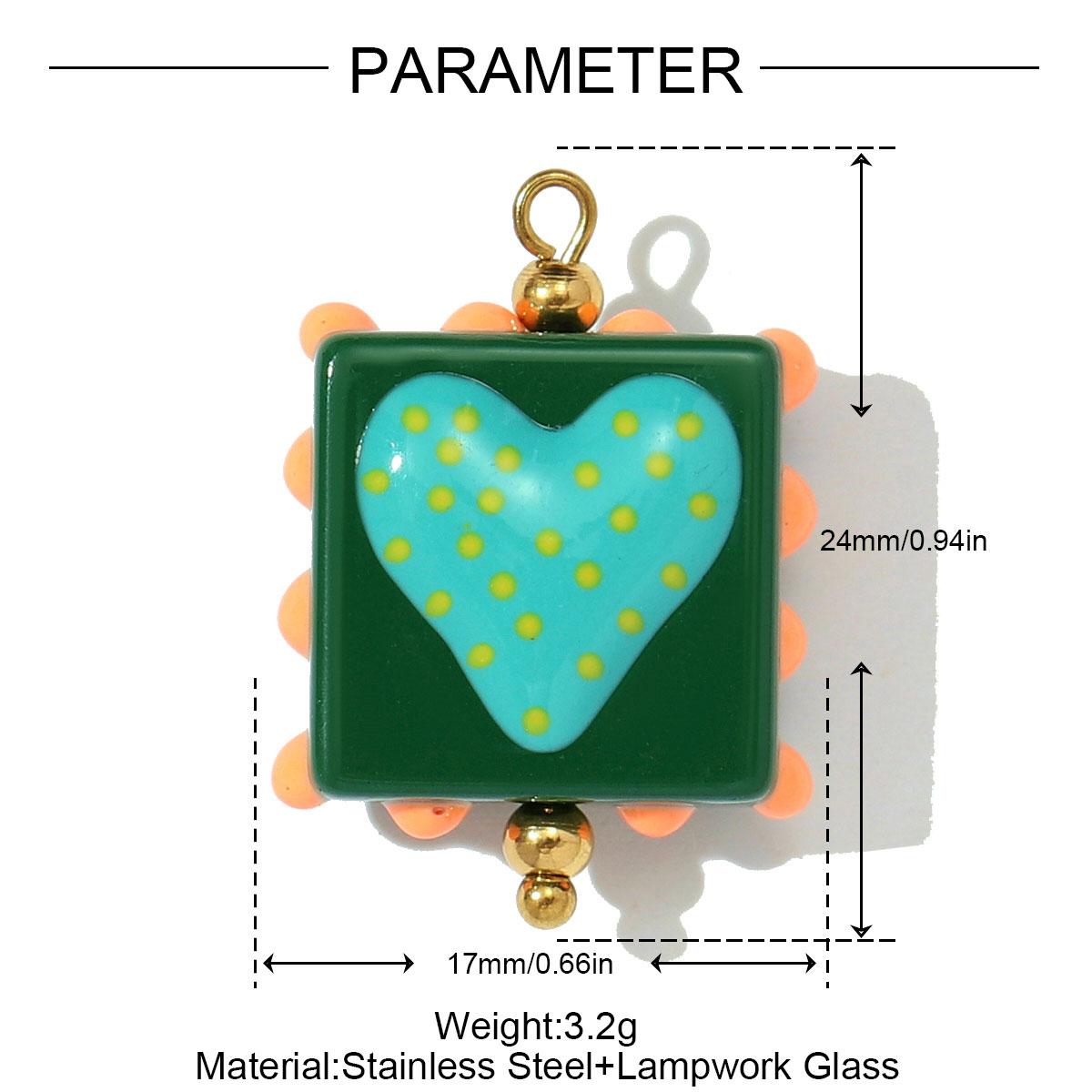 3pcs/Lot Stainless Steel Lampwork Glass Necklace Pendant Polka Dot Heart DIY Earring Charms Women Square Coloured Glaze Jewelry
3pcs/Lot Stainless Steel Lampwork Glass Necklace Pendant Polka Dot Heart DIY Earring Charms Women Square Coloured Glaze Jewelry