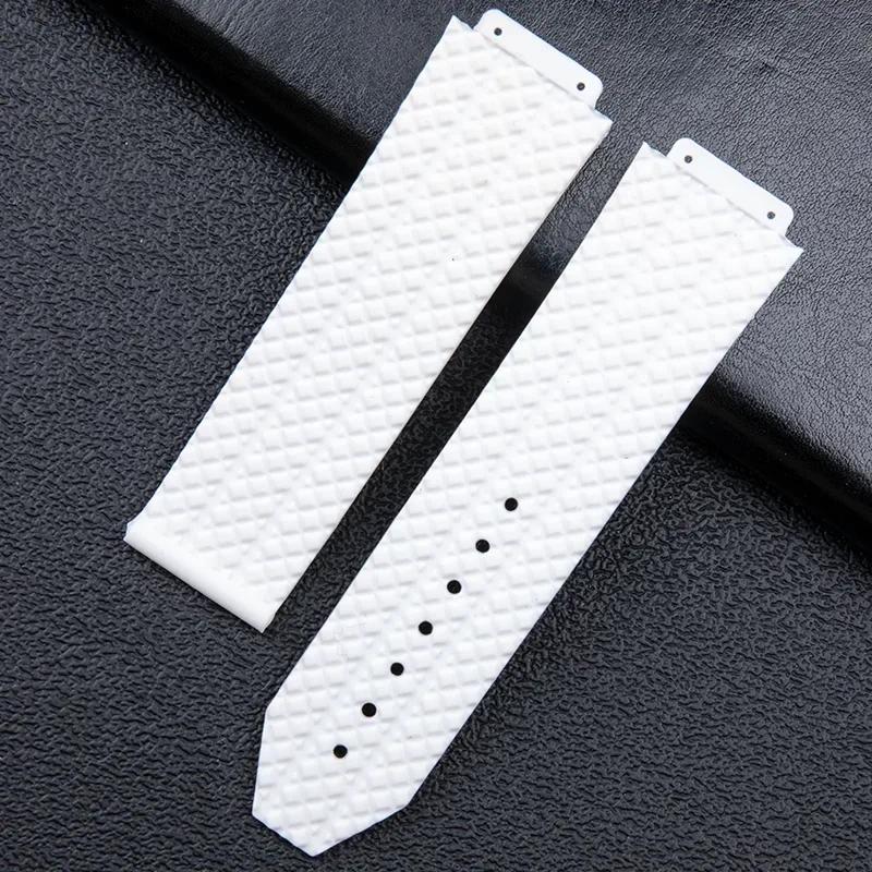 Soft Nature Rubber Bracelet 24x17mm 26x19mmConvex End Hublot Strap For Big Bang Series Men Wristband Stainless Fold Buckle Without Buckle-26x19 білий
Soft Nature Rubber Bracelet 24x17mm 26x19mmConvex End Hublot Strap For Big Bang Series Men Wristband Stainless Fold Buckle Without Buckle-26x19 білий