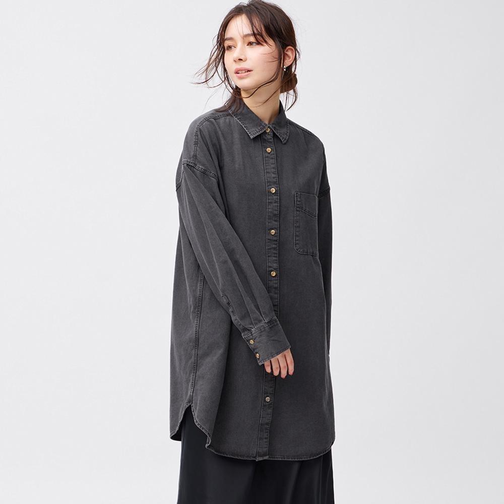 Джинсовое мини-платье-рубашка GU с длинным рукавом +E
Джинсовое мини-платье-рубашка GU с длинным рукавом +E