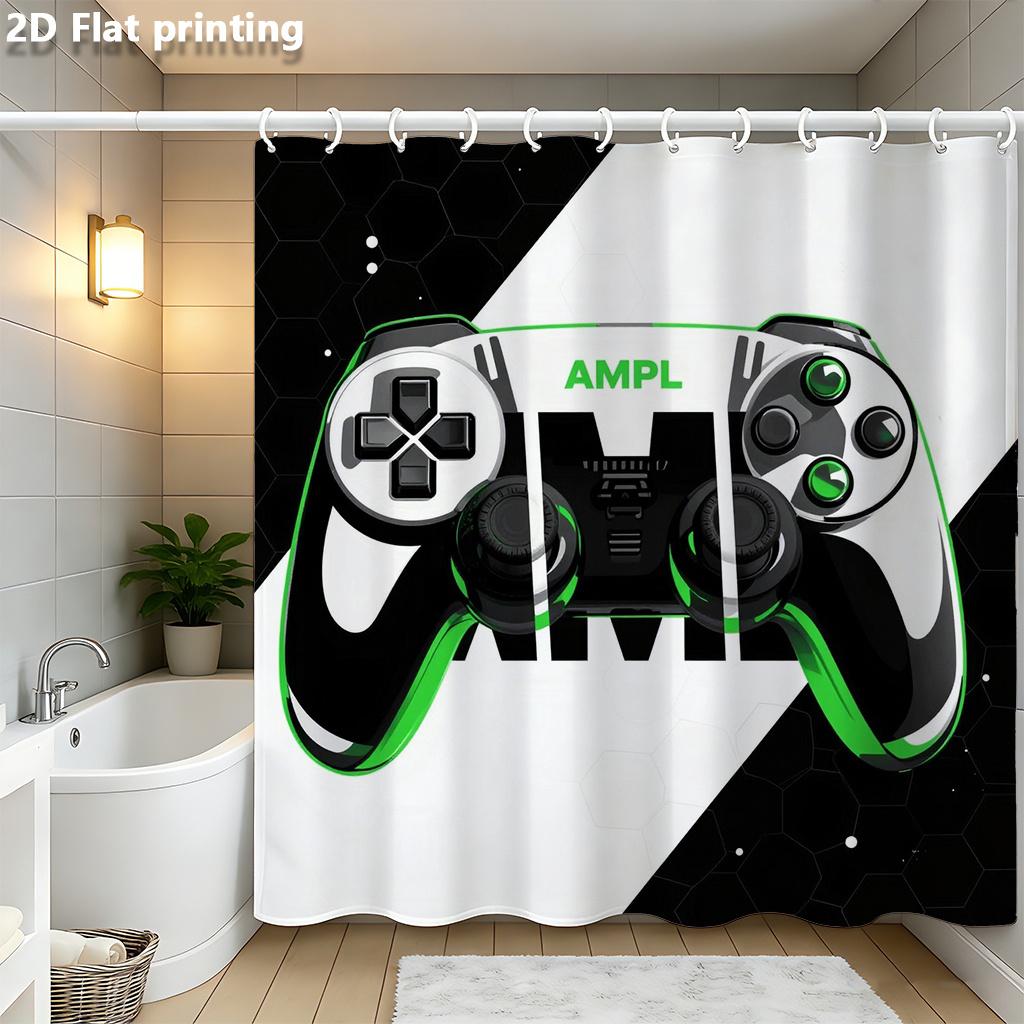 Gaming Controller Shower Curtain 1Pc With 12 Hooks Polyester 70.8X70.8 Inch Black Green Ampl Logo Gamer Bathroom Decor W60H190(CM)-1 Pcs
Gaming Controller Shower Curtain 1Pc With 12 Hooks Polyester 70.8X70.8 Inch Black Green Ampl Logo Gamer Bathroom Decor W60H190(CM)-1 Pcs