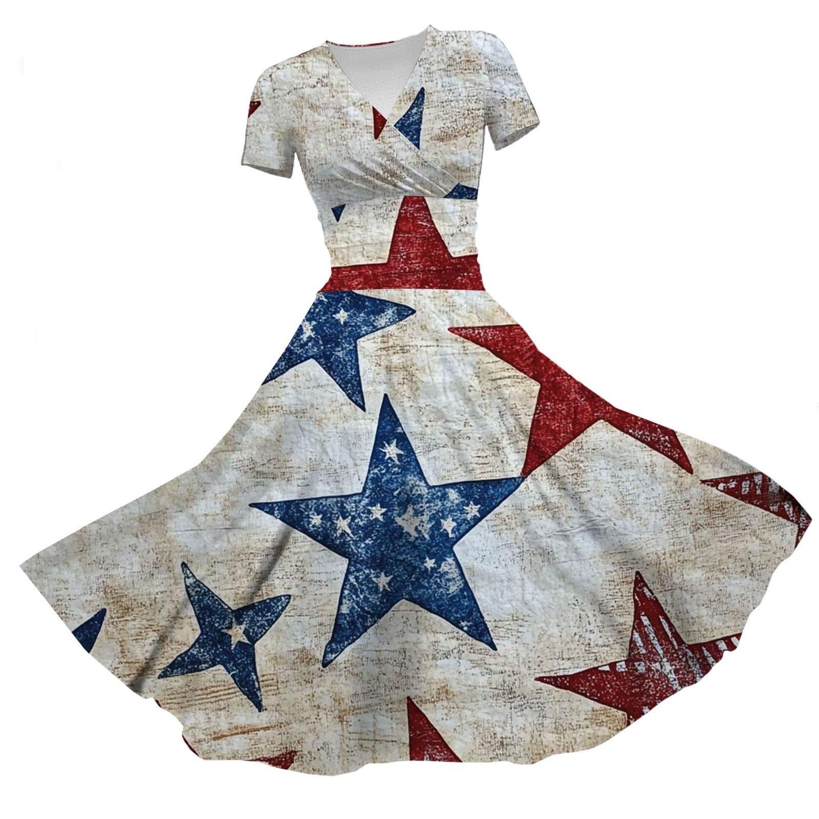 Women s Princess Dress Sexy V-neck Independence Day Print Draw-waist Pleated Short-sleeved Dress XL бежевий
Women s Princess Dress Sexy V-neck Independence Day Print Draw-waist Pleated Short-sleeved Dress XL бежевий