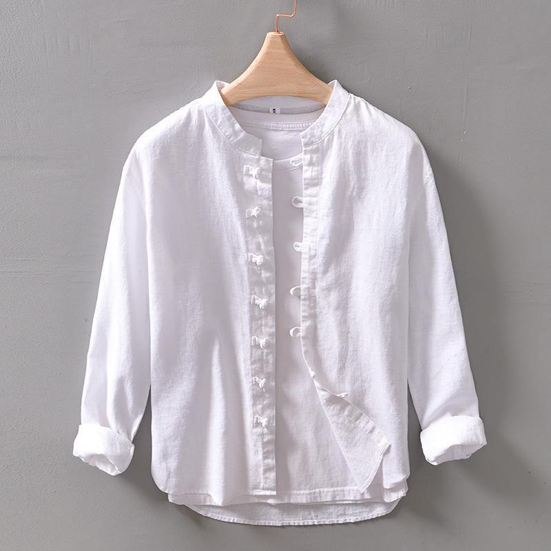 L961 Retro Chinese Knot Button Loose Cotton Linen Shirt Jacket - Men s Long Sleeve Top L белый
L961 Retro Chinese Knot Button Loose Cotton Linen Shirt Jacket - Men s Long Sleeve Top L белый